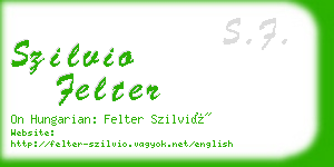 szilvio felter business card